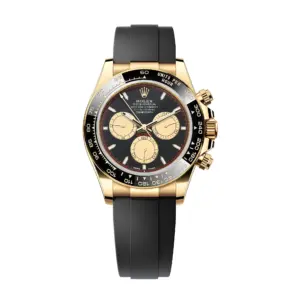 Rolex Daytona Yellow Gold "Paul Newman" Intense Black Dial Oysterflex Rubber Bracelet 126518LN