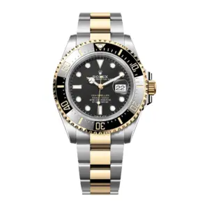 Fake Rolex Replica Watches Sea-Dweller Yellow Gold/Steel 43mm Black Dial M126603-0001