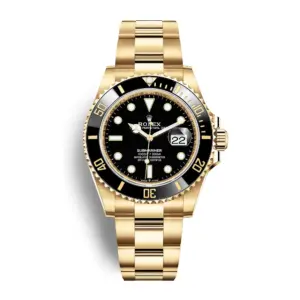 Best Fake Rolex Replica Watch Submariner Date Yellow Gold Wrapped 41mm Black Dial 126618LN ZQF