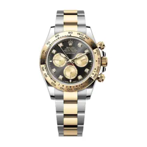 Fake Rolex Replica Watches Two-Tone Daytona Yellow Gold/Bright Black Golden Diamond Dial m126503-0002