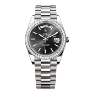 Rolex White Gold President Day Date 40 228349RBR Black Index