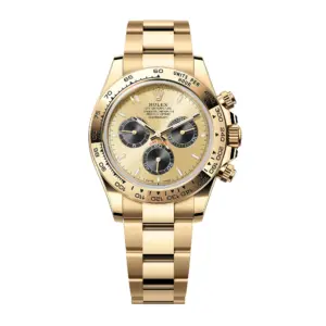 Fake Rolex Replica Watches Daytona Yellow Gold Golden & Bright Black Dial Oyster Bracelet m126508-0006
