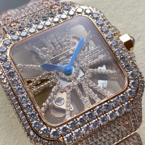 iced out watch santos de cartier large steel skeleton dial wsxc1735869317574 1