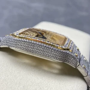 iced out watch santos de cartier large steel skeleton dial wsxc1735869376936 5